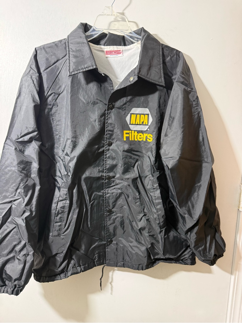 Vintage Napa Filters Black Coach Jacket Men's Lightweight Windbreaker B-06 #33